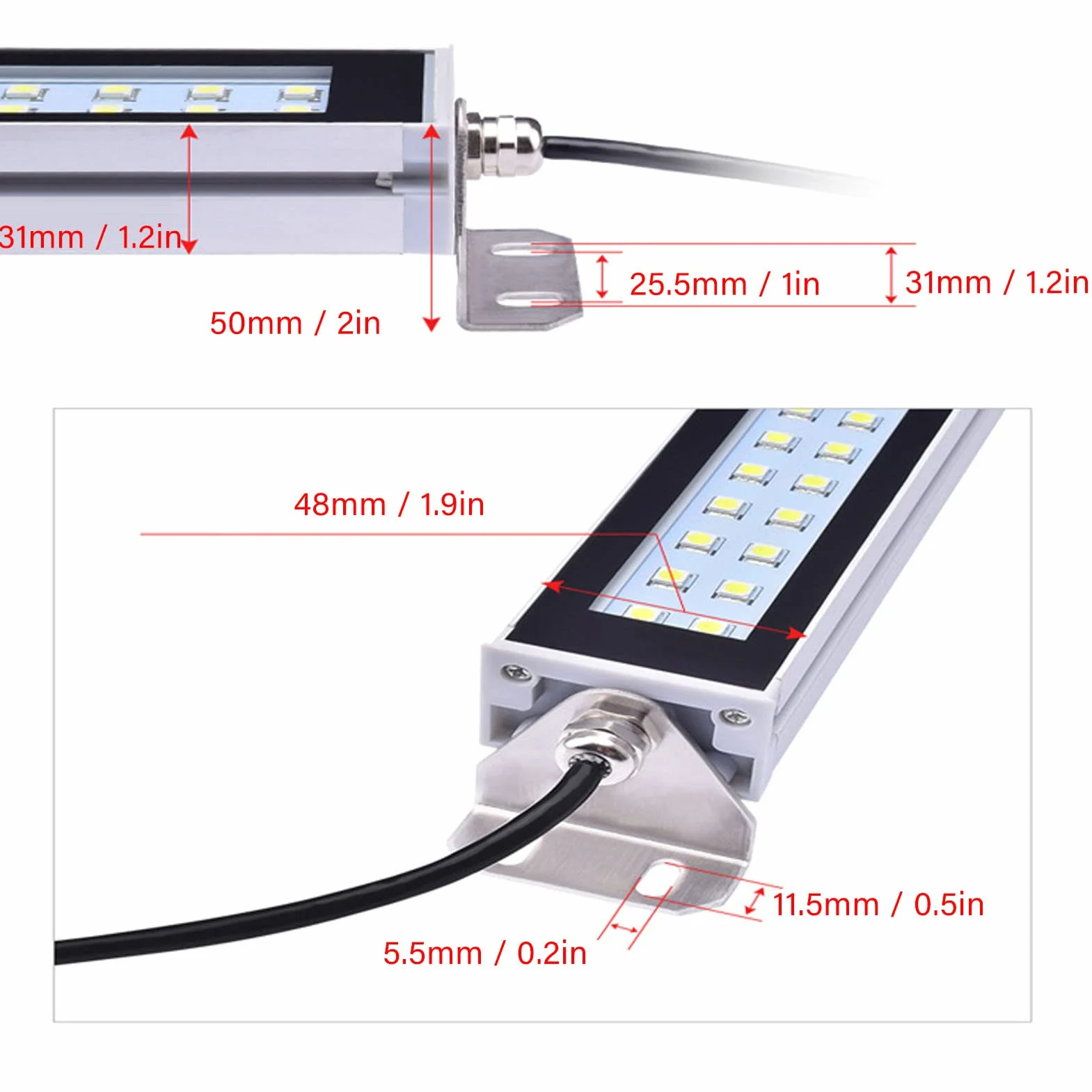 Oświetlenie LED Maszyn Przemysłowych IP67 24V 36V 20W Wodoodporny Przeciwwybuchowy