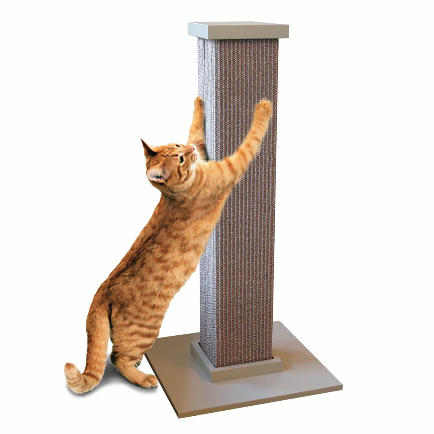 SmartCat Ultimate Drapak – szary, duża wieża 81 cm – włókno sizalowe, prosta konstrukcja – dla wszystkich kotów
