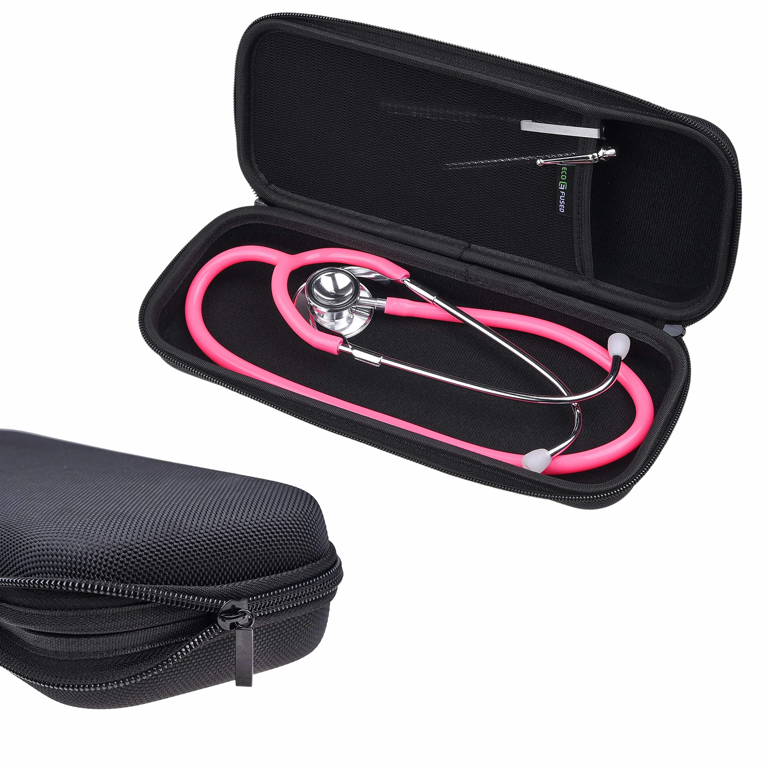 Stetoskop - pasuje do: 3M Littmann, MDF, ADC, Omron, itp. - Duża kieszeń z siatki na akcesoria - mocny materiał nylonowy - chroni Twój stetoskop, czarny, Etui ochronne na stetoskopy, czarne