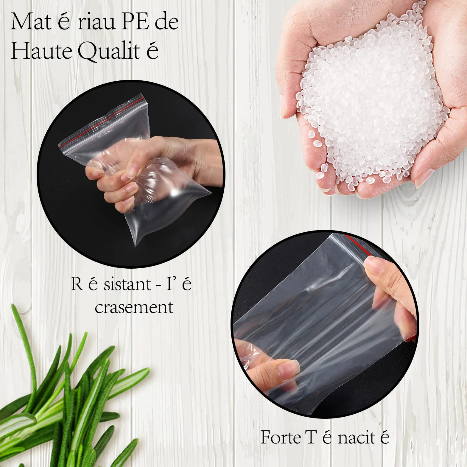 Vinabo Torebki Strunowe, Przezroczysty, 6 x 100 szt.