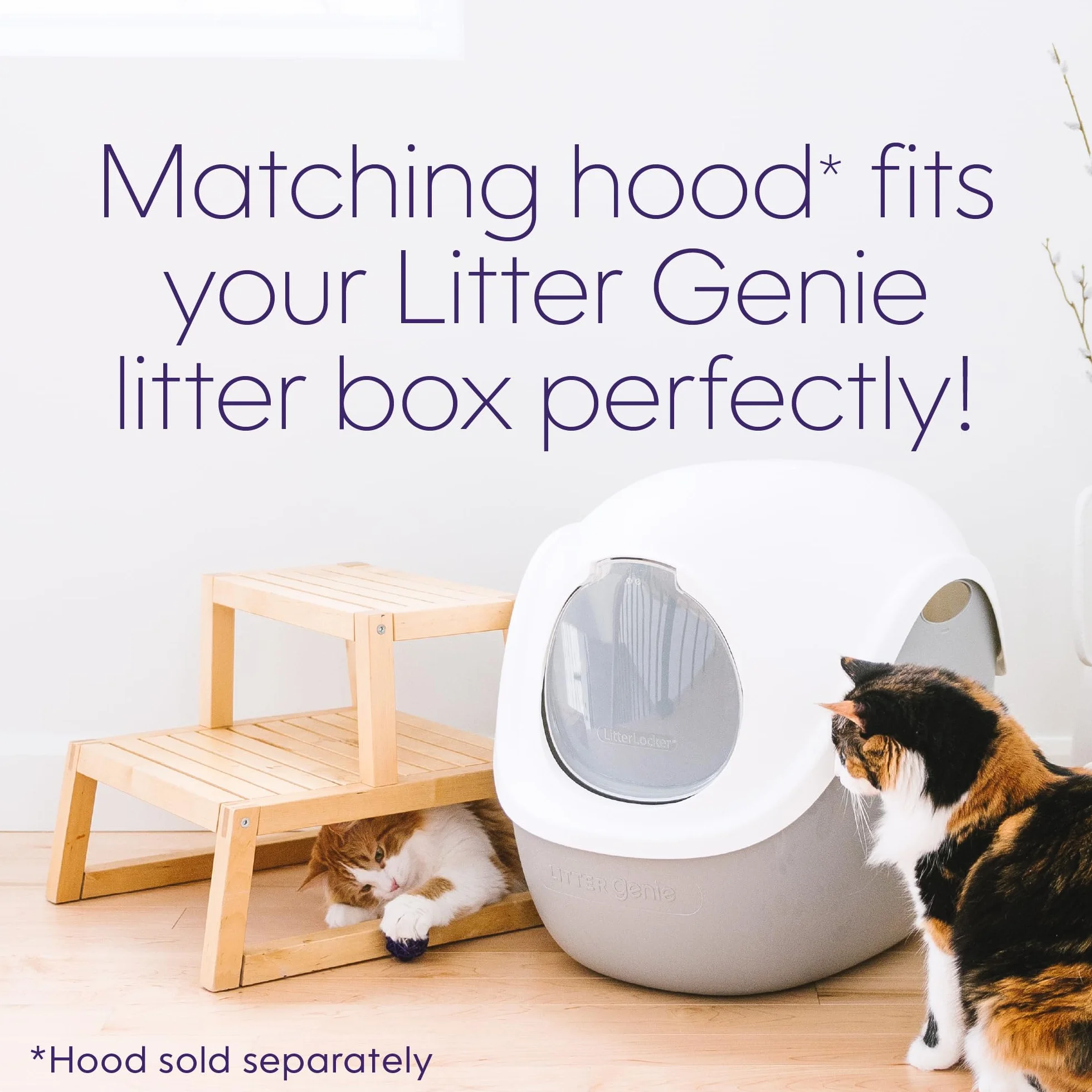Litter Genie LitterBox Grey, kuweta dla kota szara, eleganckie i praktyczne wzornictwo, łatwe opróżnianie, w zestawie szufla