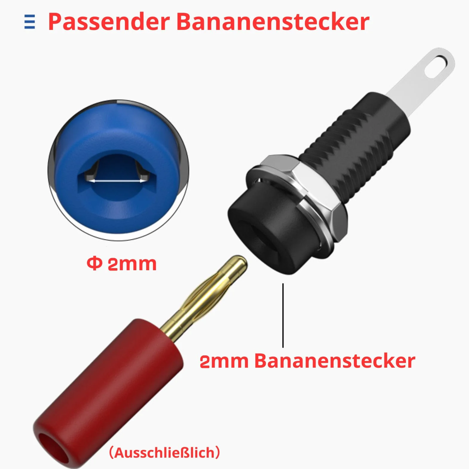 Gniazdo Bananowe 2mm 10 Sztuk 5 Kolorów Panel Typu Jack do Falowników