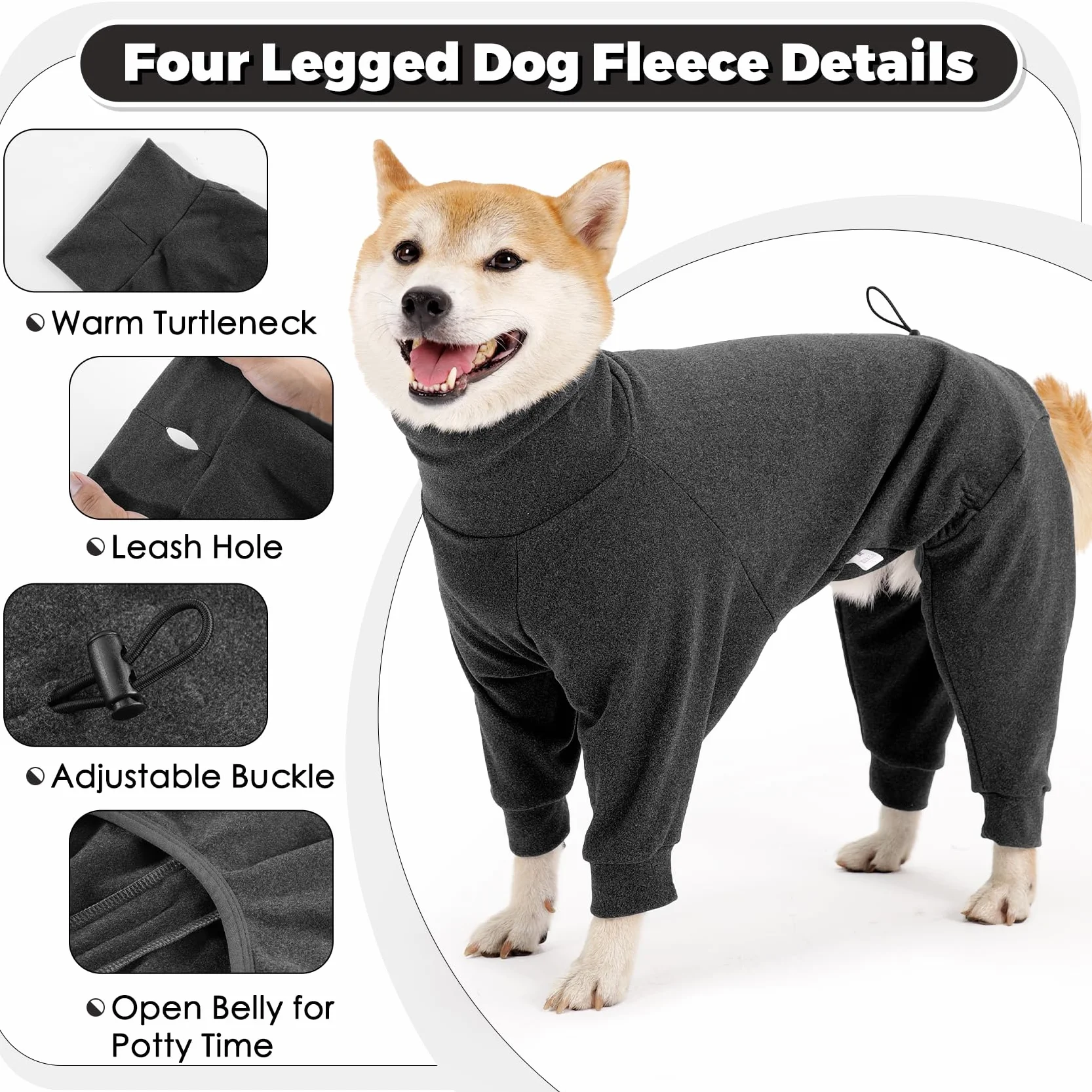 Dotoner Polarowy sweter dla psa, płaszcz zimowy dla psa, płaszcz dla psa, duże psy, kurtka polarowa z nogami, płaszcz kąpielowy dla małych, średnich zwierząt domowych, odzież dla psa, Chihuahua