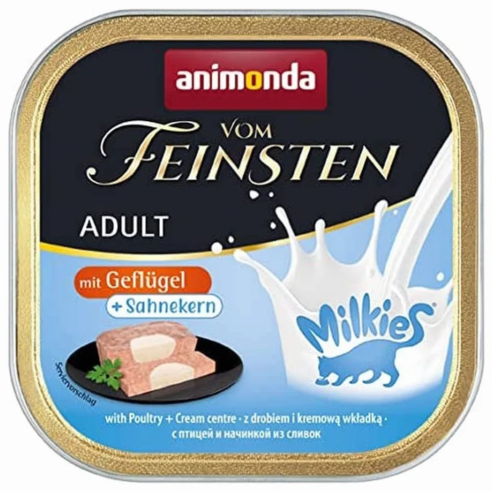 Animonda Vom Feinsten Dorosły + rdzeń mleczny karma dla kotów, mokra karma dla dorosłych kotów, opakowanie 32 szt. (32 x 100 kg)