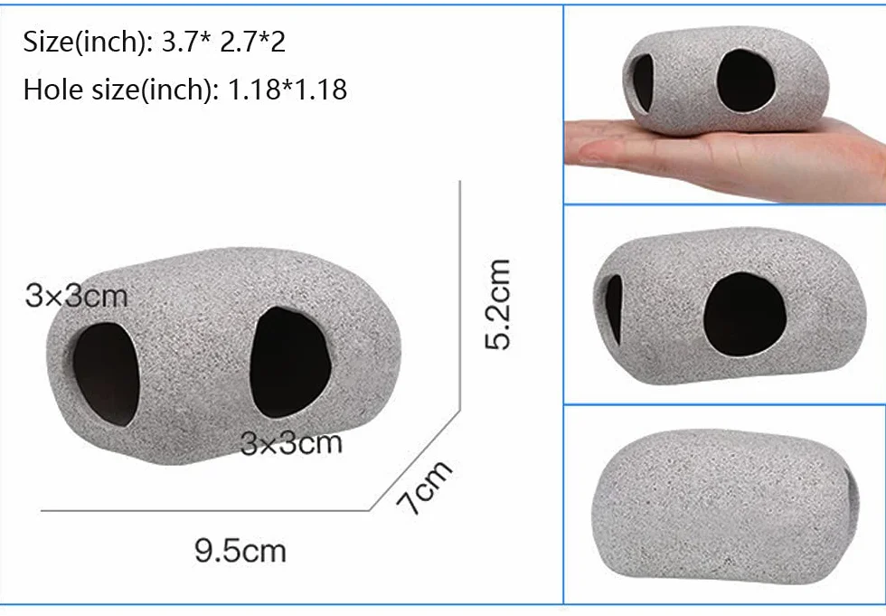 SpringSmart Akwarium Kryjówki dla zwierząt wodnych do rozmnażania się i zabawy, bezpieczne i nietoksyczne ceramiczne ozdoby do akwarium, małe kamienie dekoracyjne
