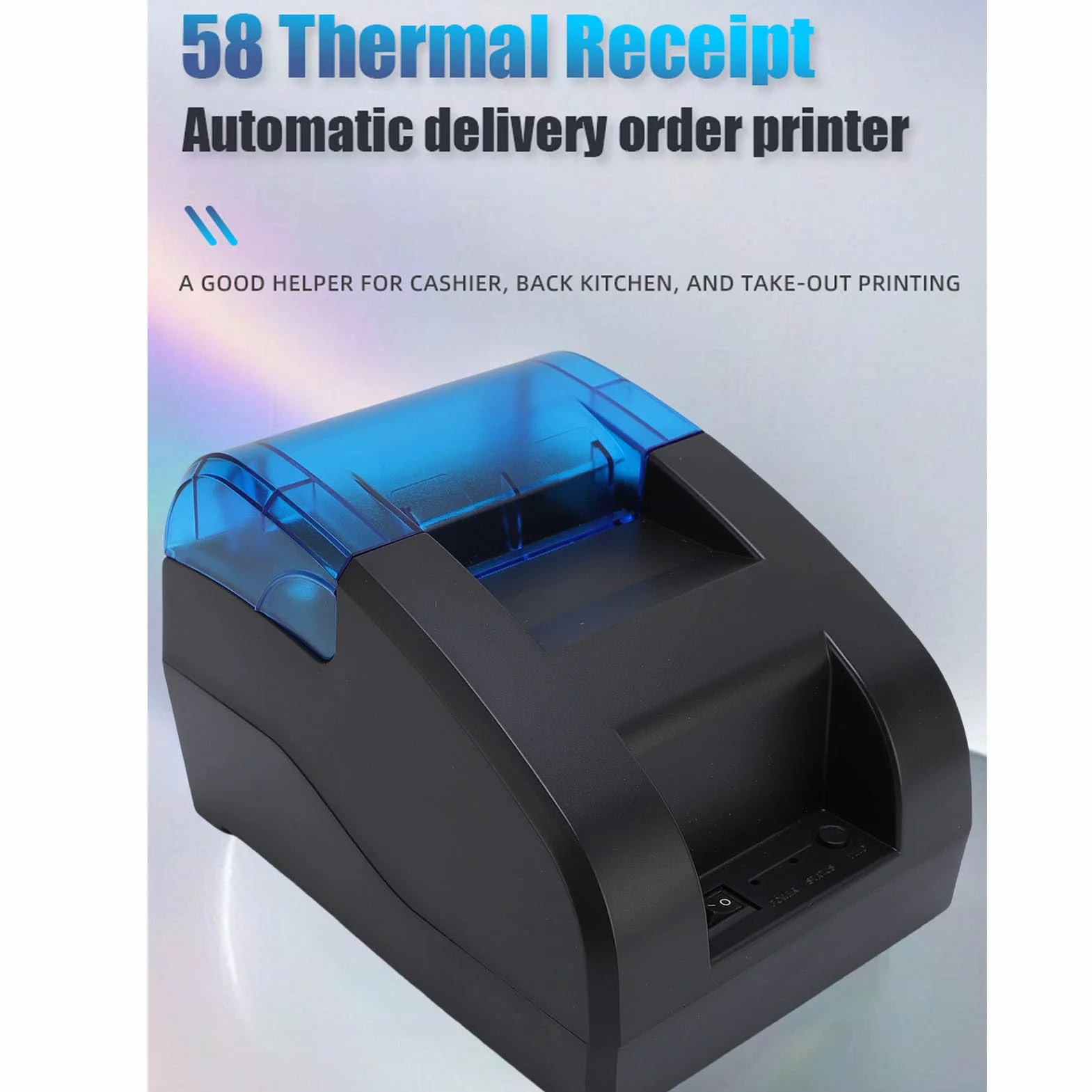 Przenośna Drukarka Termiczna, 58 Mm USB Bluetooth Drukarka Odbioru, Polecenie ESC POS, Użycie z Telefonami i Komputerami, dla Restauracji, na Wynos, Supermarkety