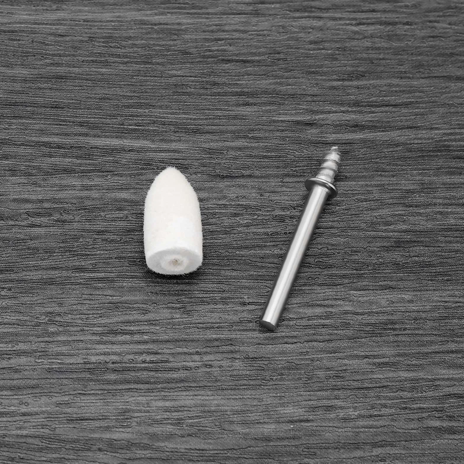 Create idea Zestaw 41 szt. filcowych końcówek polerskich, 10 x 20 mm, stożkowa filcowa głowica polerska z drążkiem 3,17 mm do metalu, kamienia, szkła, ceramiki, polerowania, narzędzie obrotowe, białe