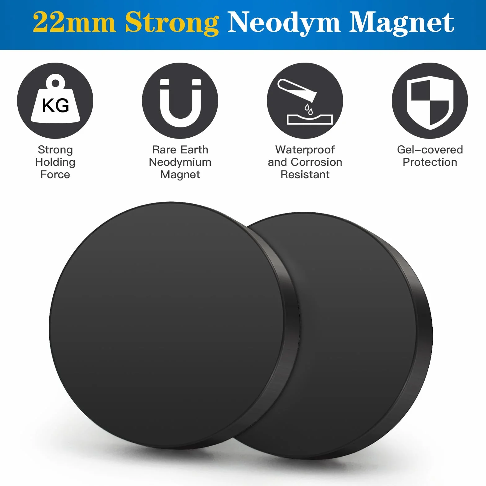 Magnesy gumowe neodymowe 22 mm M4 8 sztuk do pojazdów lamp narzędzi