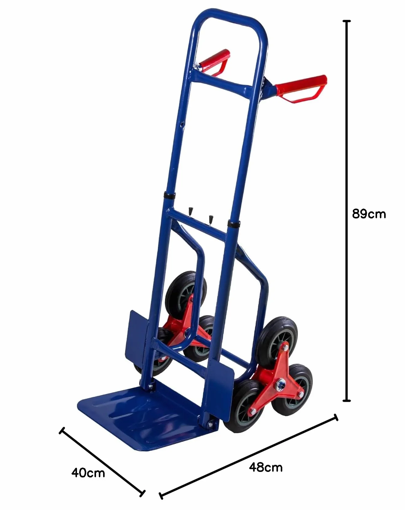 Wózek transportowy do podnoszenia schodów, wózek transportowy do 150 kg, składany, 3-rzędowe koła gwiazdowe z twardej gumy, rama z rur stalowych