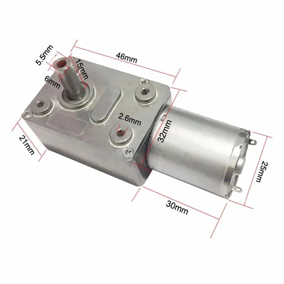 DollaTek JGY370 DC 12 V 90 obr./min dwustronny turbo ?limakowy silnik pr?du sta?ego o wysokim momencie obrotowym