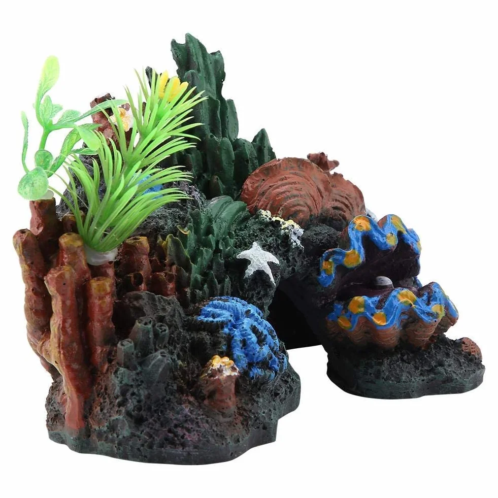 Kolorowa sztuczna morska rafa koralowa ozdoba z żywicy jaskinia wodna wystrój miniatury krajobraz do dekoracji akwarium