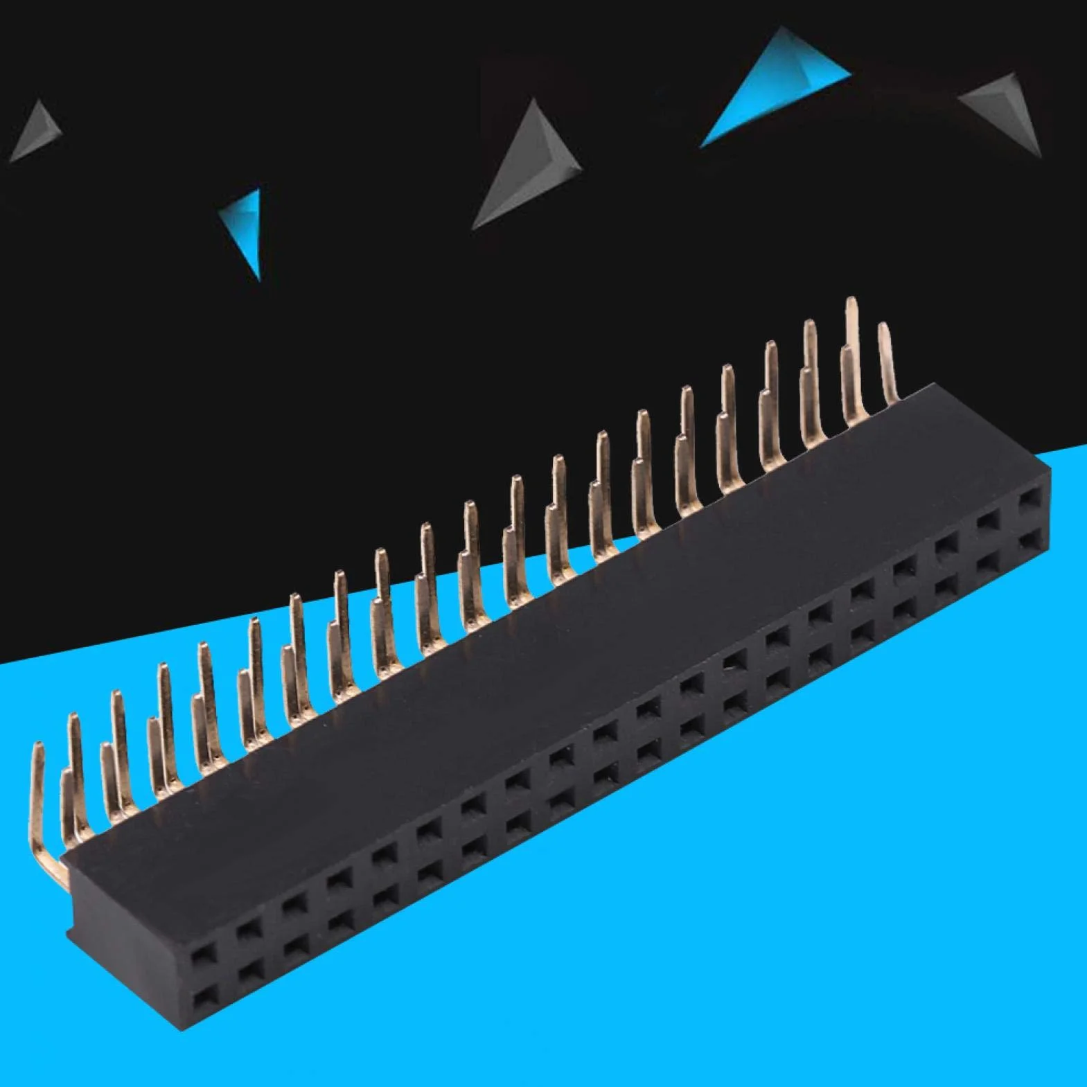 Żeńskie nagłówki PCB złącze pasek 2 x 20 pinów 2,54 mm kąt prosty