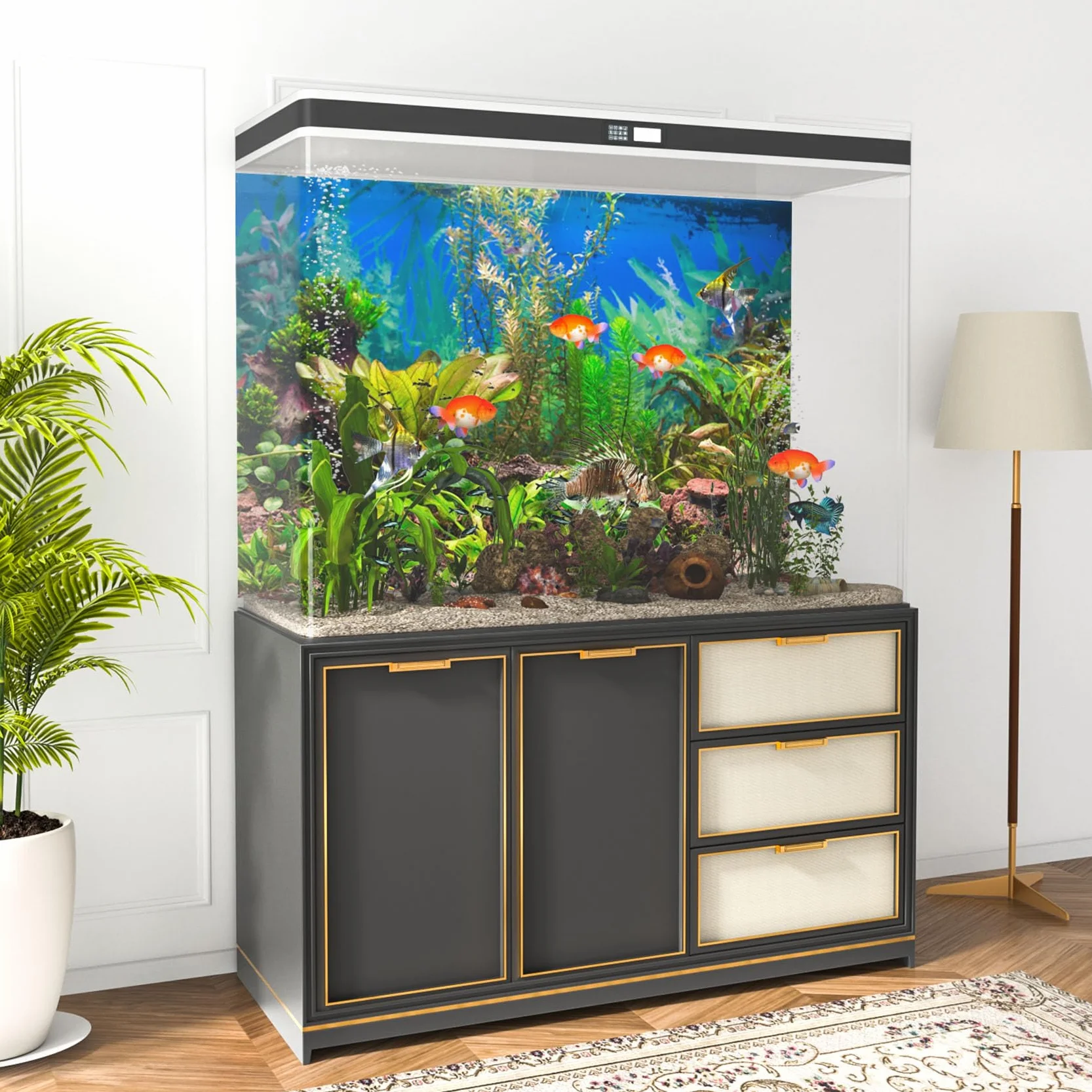 120 x 50 cm tło akwarium roślina wodna rzeka łóżko i jezioro akwarium plakat tło winylowe tło