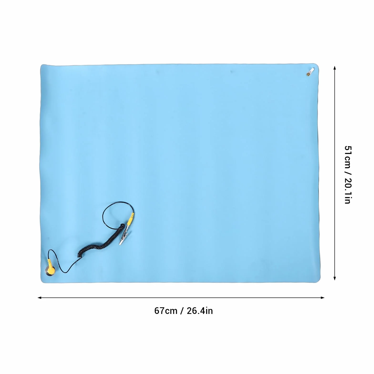 Greensen Mat Antystatyczny, Mata ESD do Naprawy Elektroniki, Elastyczna Mata Robocza z z Kablem Uziemiającym 1,8 M, 67x51 Cm, Ochrona Elektroniczna do Budowy Komputerów PC