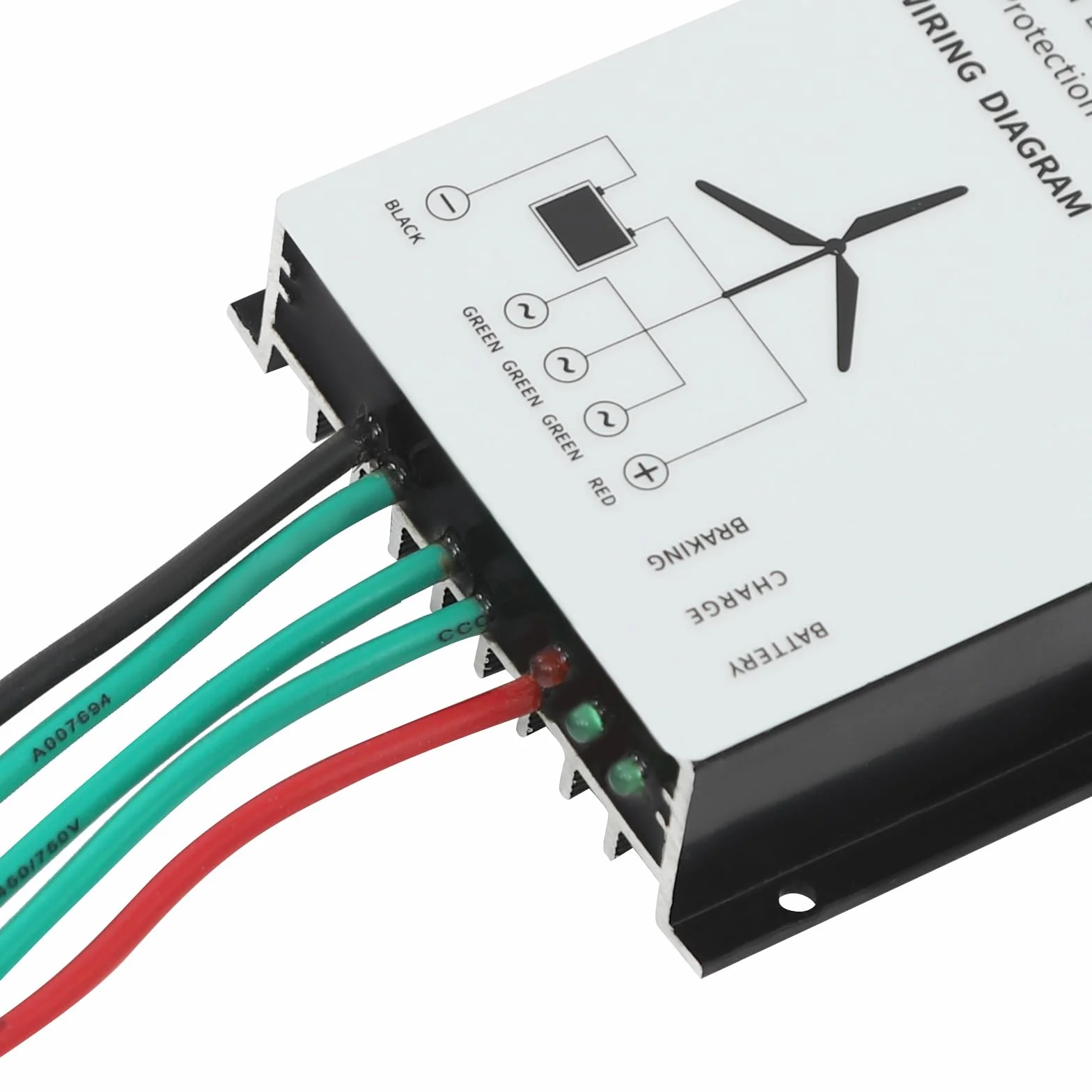 Pionowa turbina wiatrowa 100 W, z inteligentnym mikroprocesorem i automatyczną funkcją hamowania, IP67, cicha praca (3 otwory kołnierzowe, 12 V)