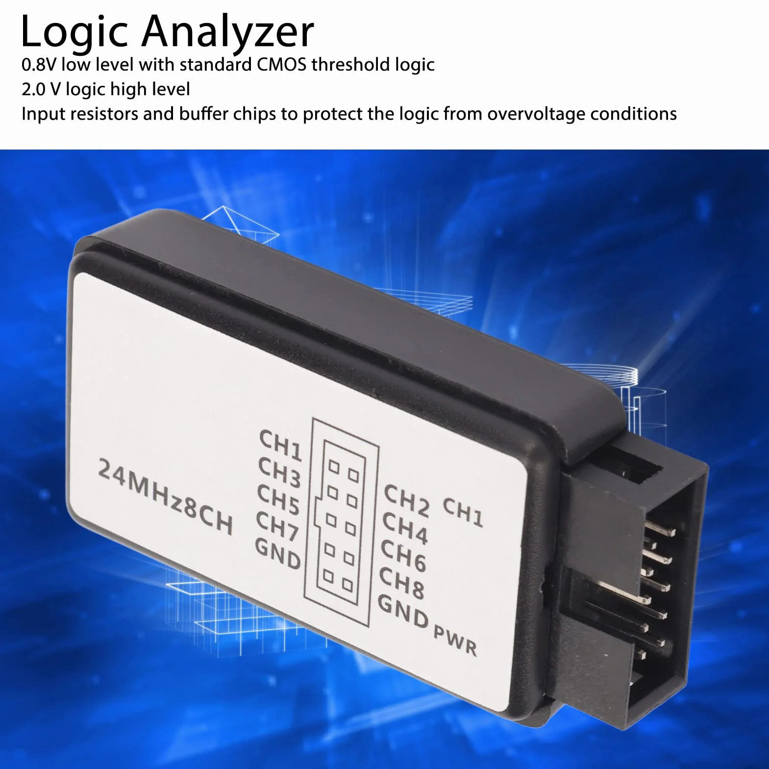8-kanałowy Analizator Stanów Logicznych 24MHz USB 10 Miliardów Próbek z Buforowaniem