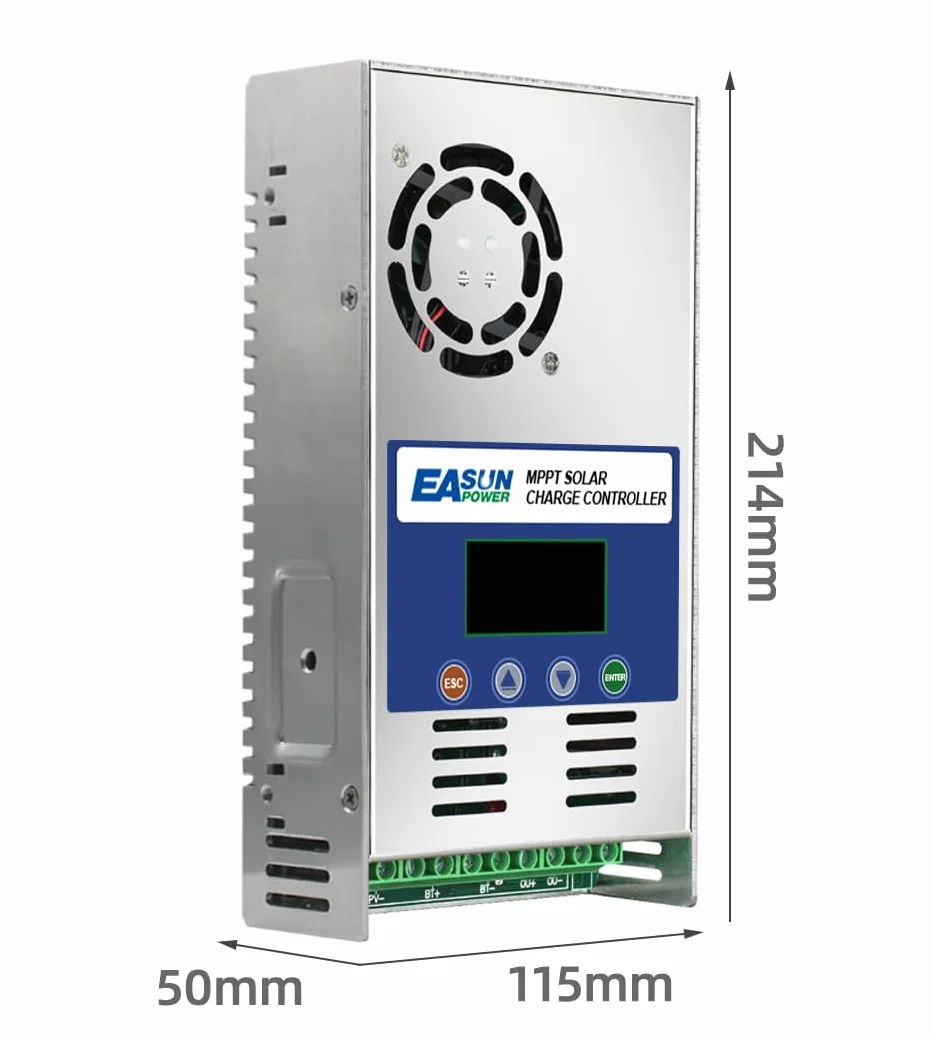 POWLAND 60 A mppt regulator ładowania 12 V 24 V 36 V 48 V Auto PV max 180 V, podświetlenie LCD, ładowanie słoneczne do baterii litowej GEL/SEL/FLD/USER (MPPT 6048)