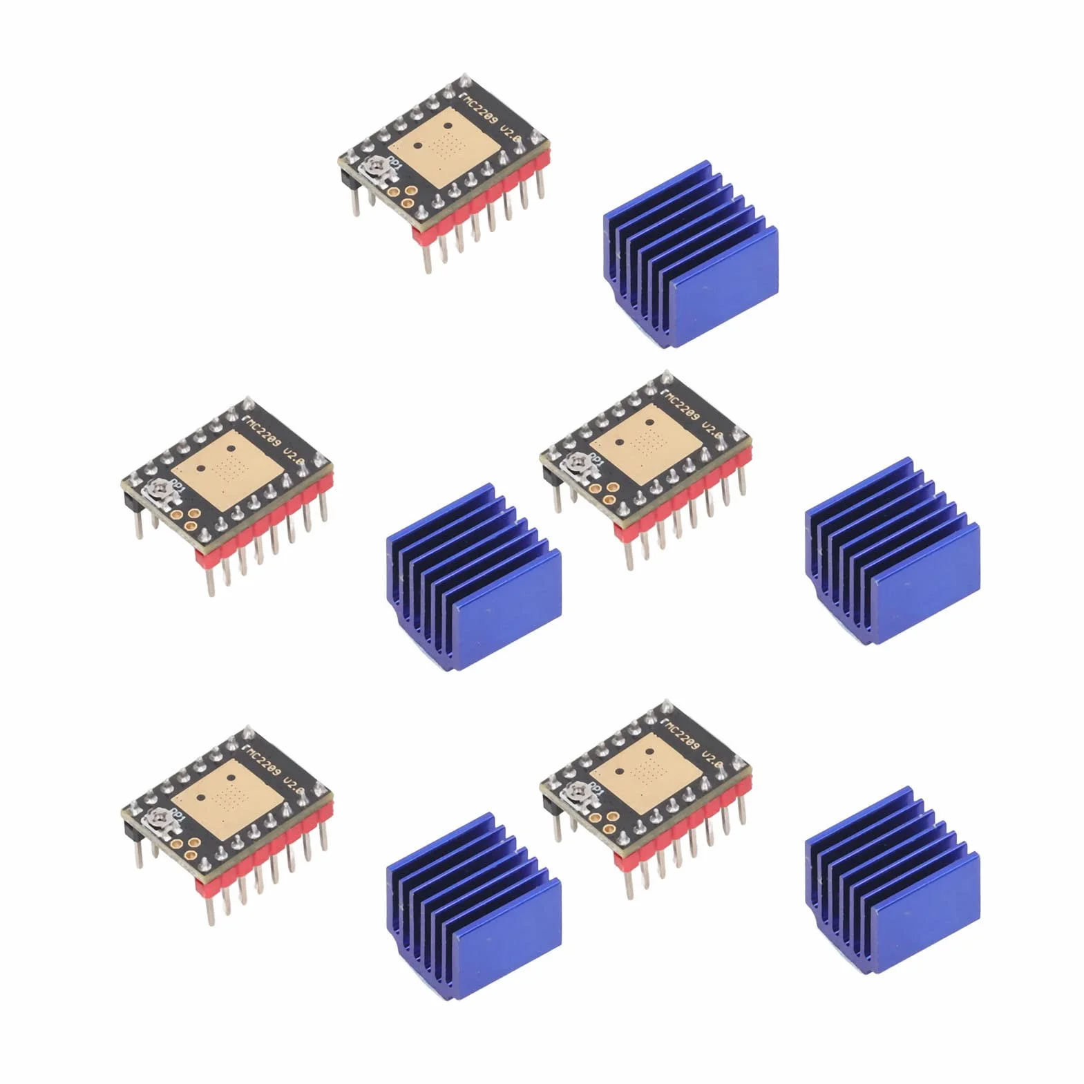 TMC2209 Sterownik Silnika Krokowego, 256 Mikrokroków 2.8A moduł do MKS Gen L V2.0 SKR 1.3 1.4 Płyta Drukarki 3D