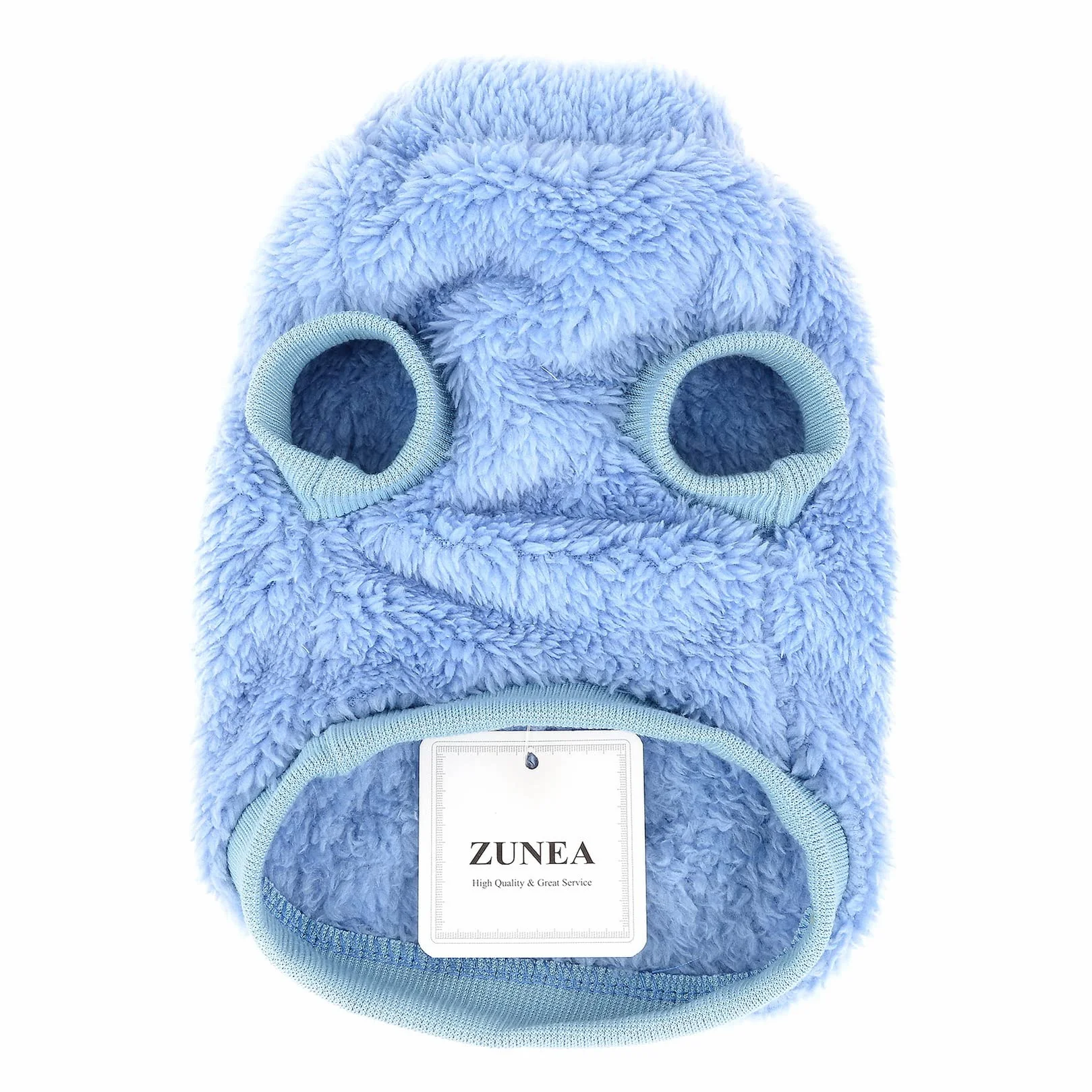 Zunea Bluza z polaru dla psów, płaszcz, ciepły sweter, kurtki zimowe dla małych psów, miękkie, rozmyte ubranie dla szczeniaków, z pierścieniem D, na uprząż, na zimną pogodę, dla zwierząt domowych