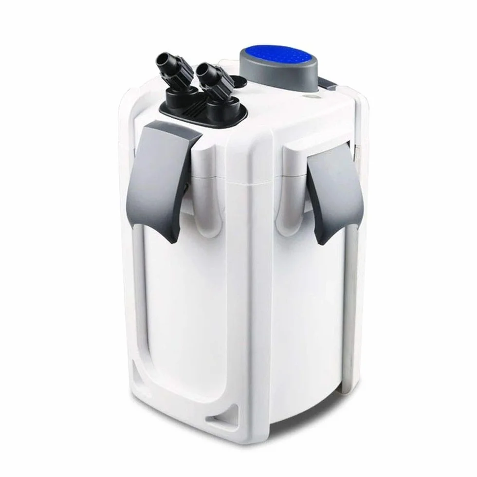 AquaOne Filtr zewnętrzny do akwarium HW-704B 2000 L/h I wysokiej jakości filtr wraz z lampą UVC 9 W do akwariów do 1000 litrów I pompa z medium filtrującym do zbiorników wody słodkiej i morskiej