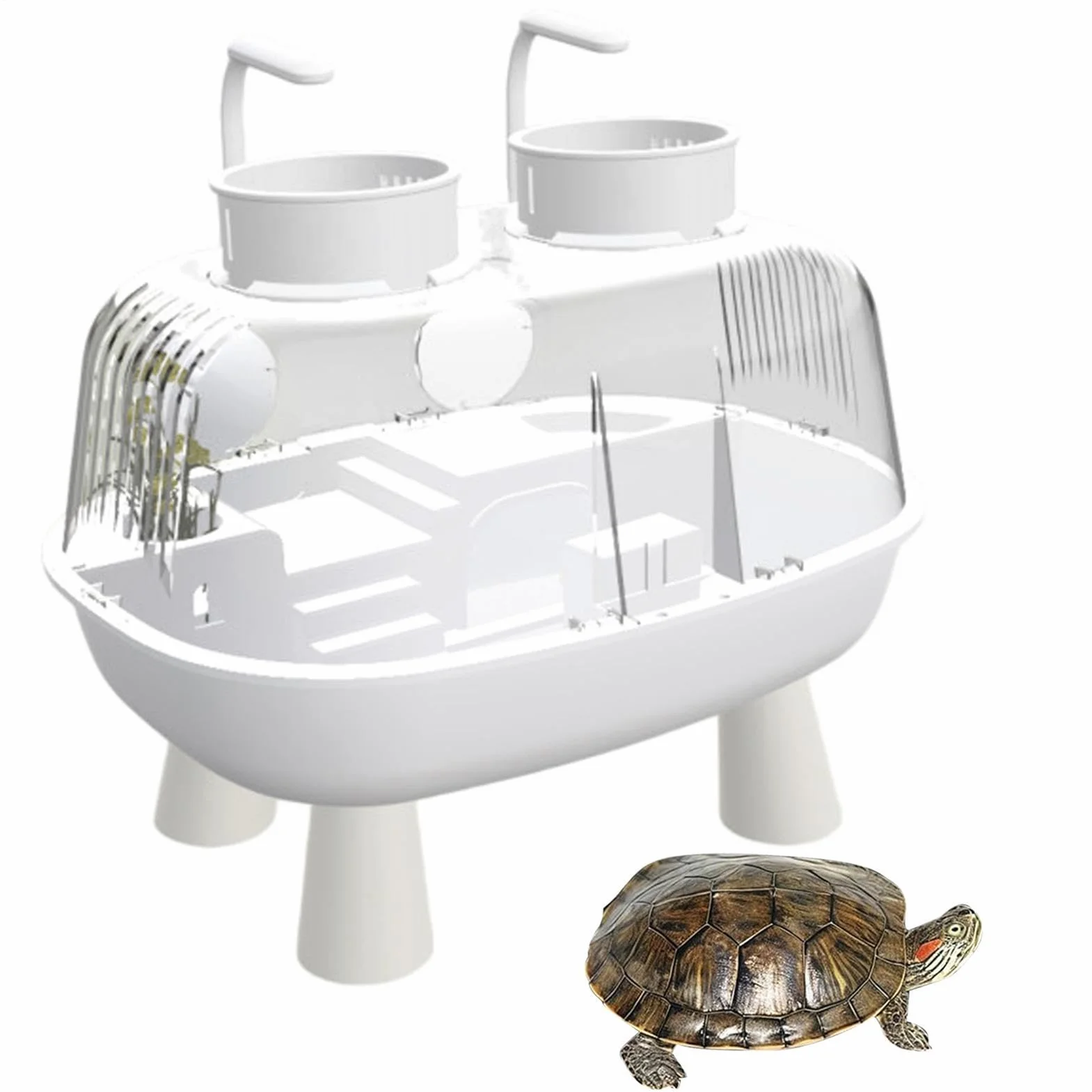 Zbiornik na żółwie, ze światłem słonecznym, terrarium USB, klatka dla żółwi wodnych, gadów, do użytku wewnątrz i na zewnątrz, do domu, biura, na balkon, do stawu