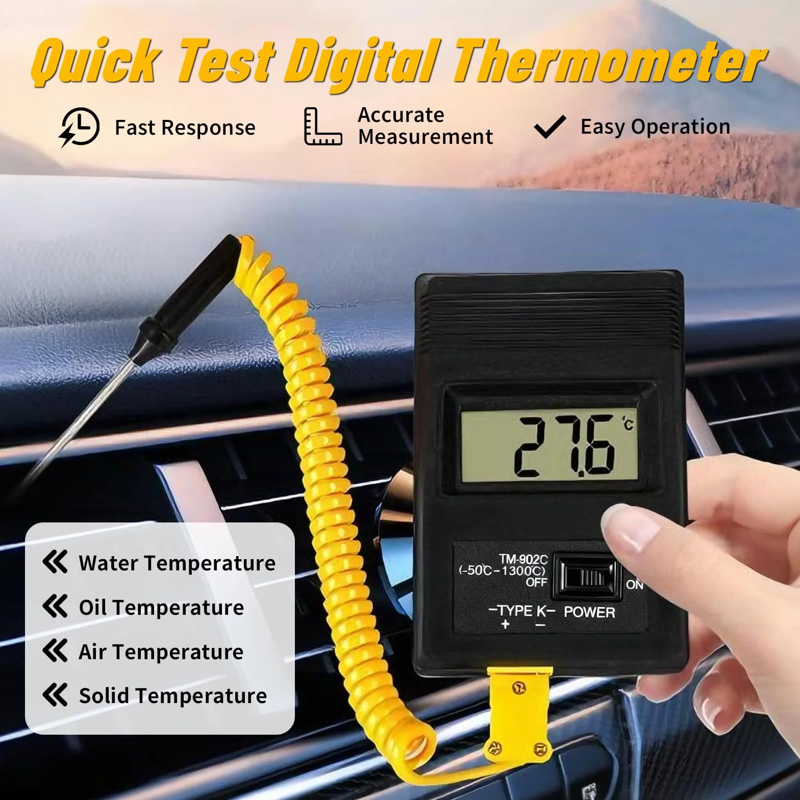 Termometr cyfrowy TM902C -50~+300°C czujnik LCD sonda temperatury przemysłowa