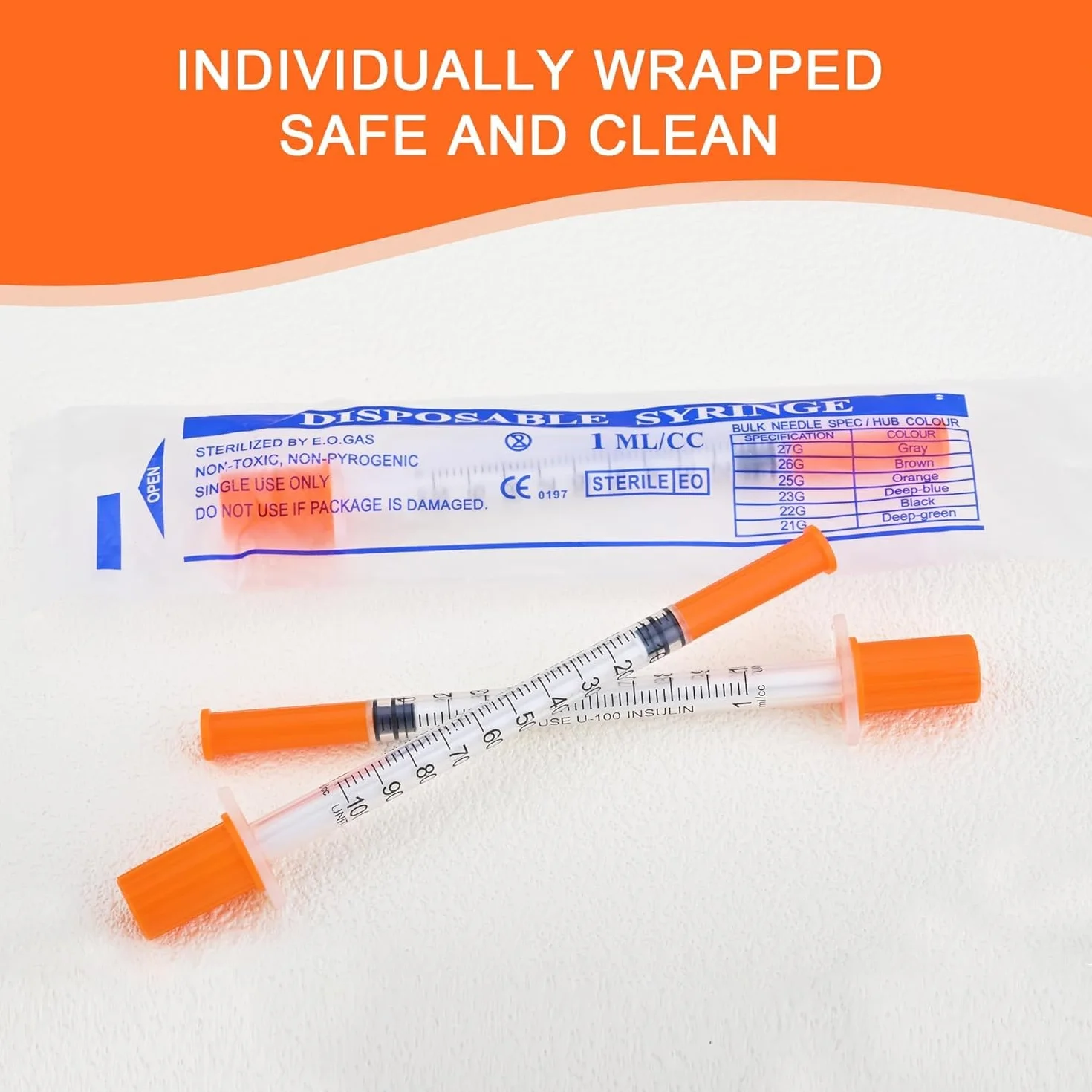 100 sztuk 31 g x 8 mm narzędzia pomiarowe do wielokrotnego użytku 1 ml/cc plastikowa rurka, pojedynczo owinięta