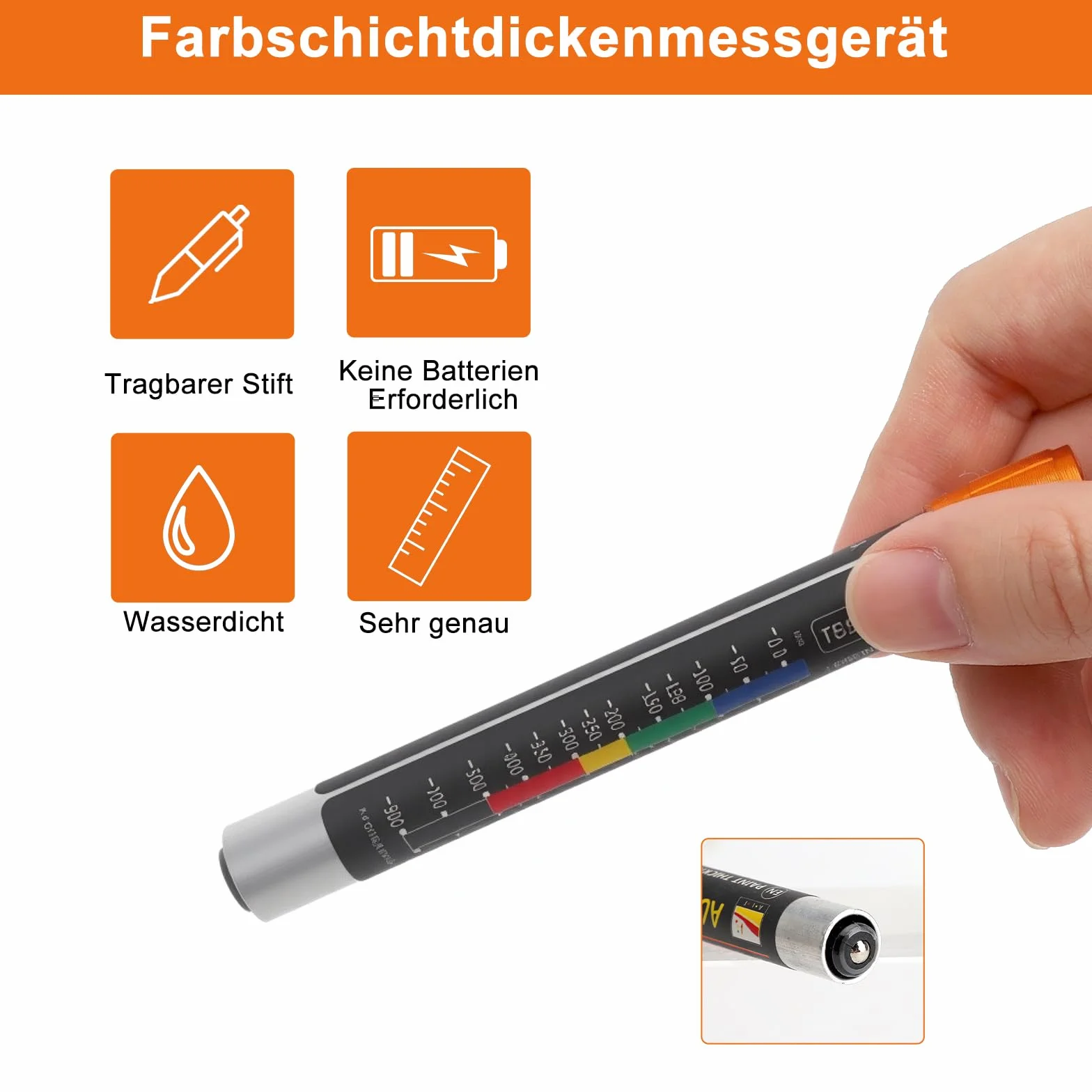 TNSLAND Miernik grubości powłoki Magnetyczny tester lakieru samochodowego detektor uszkodzeń