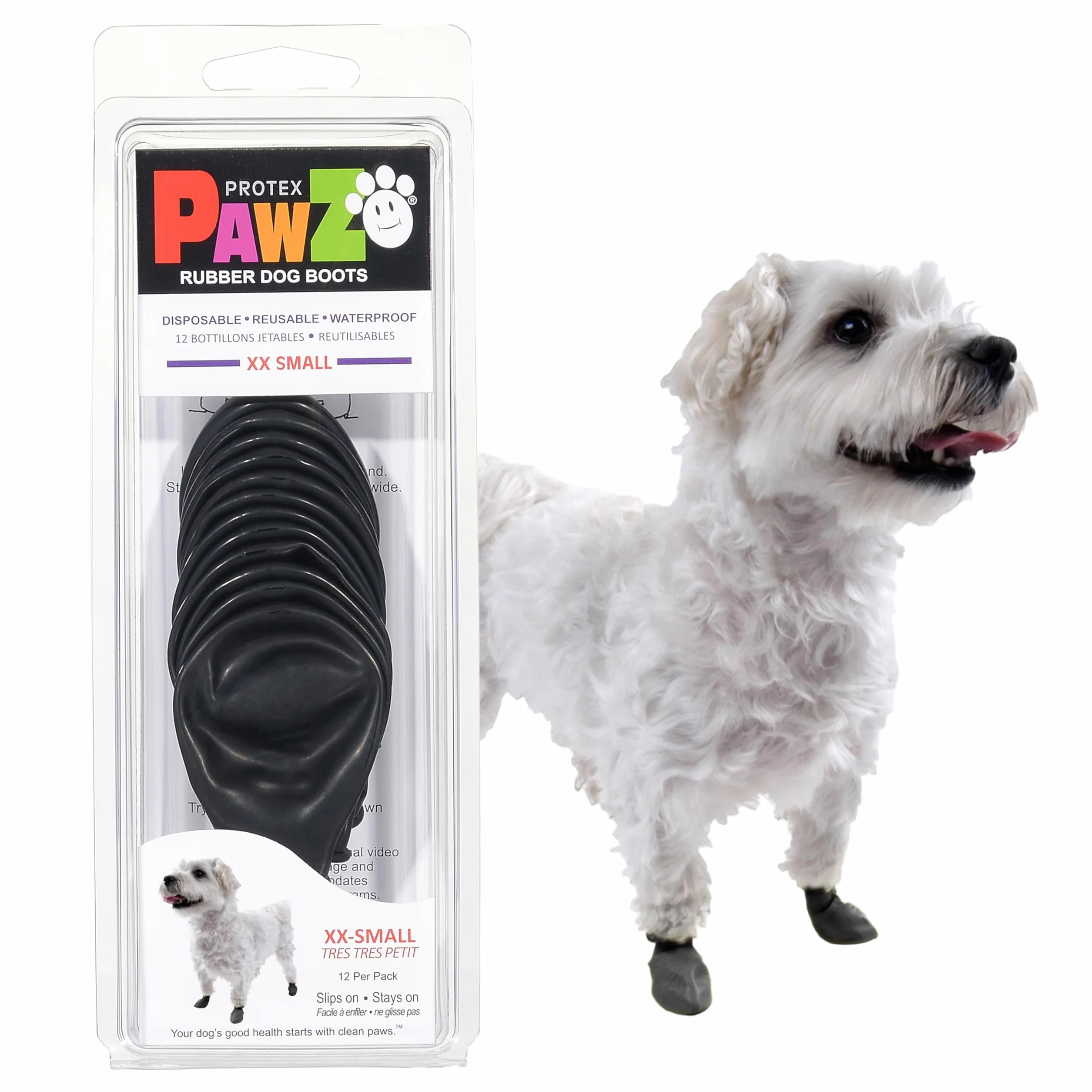 Protex PAWZ ochronne buty dla psów, edycja czarna, XXS
