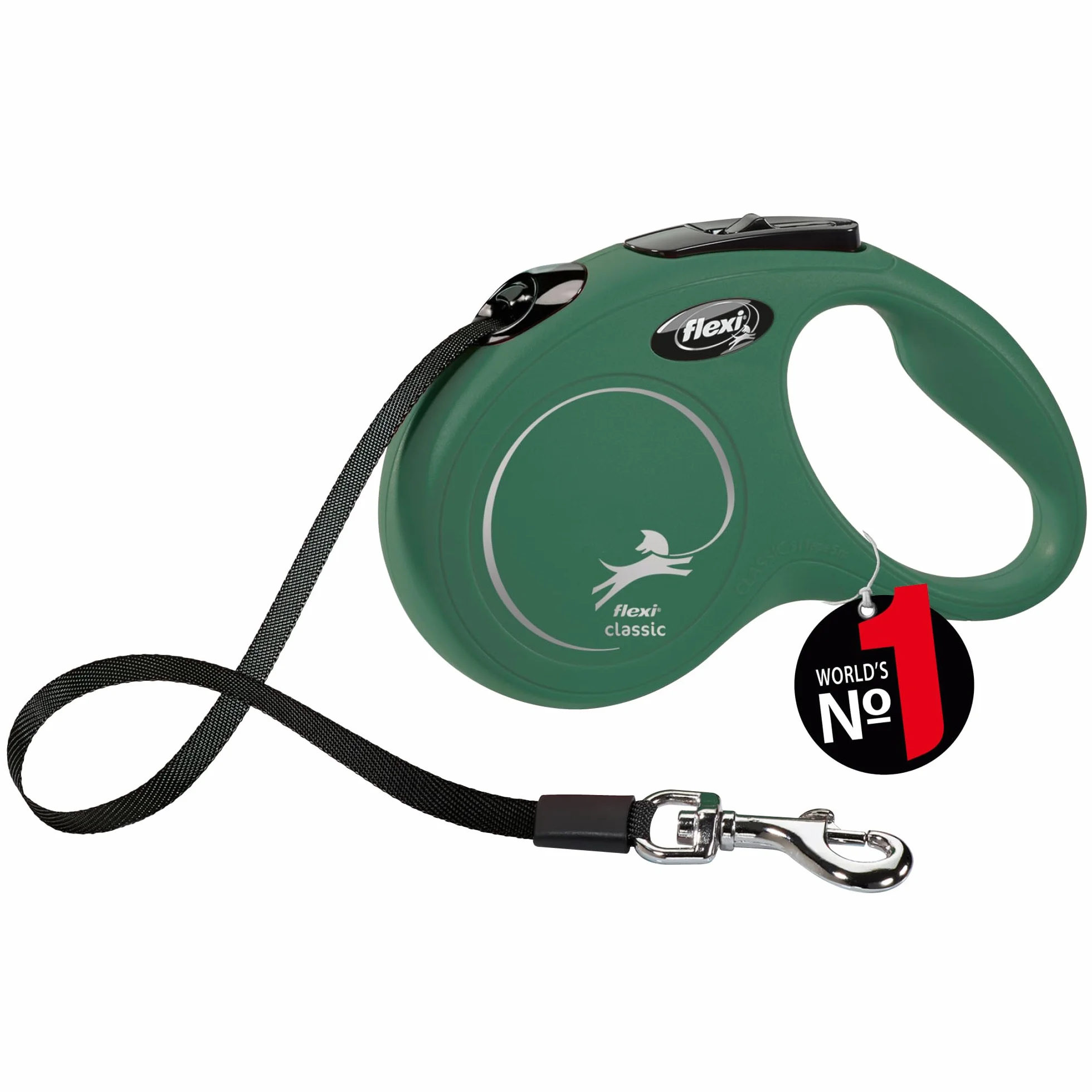 flexi Classic S pasek 5 m oliwkowo-zielony, smycz zwijana dla psów do 15 kg