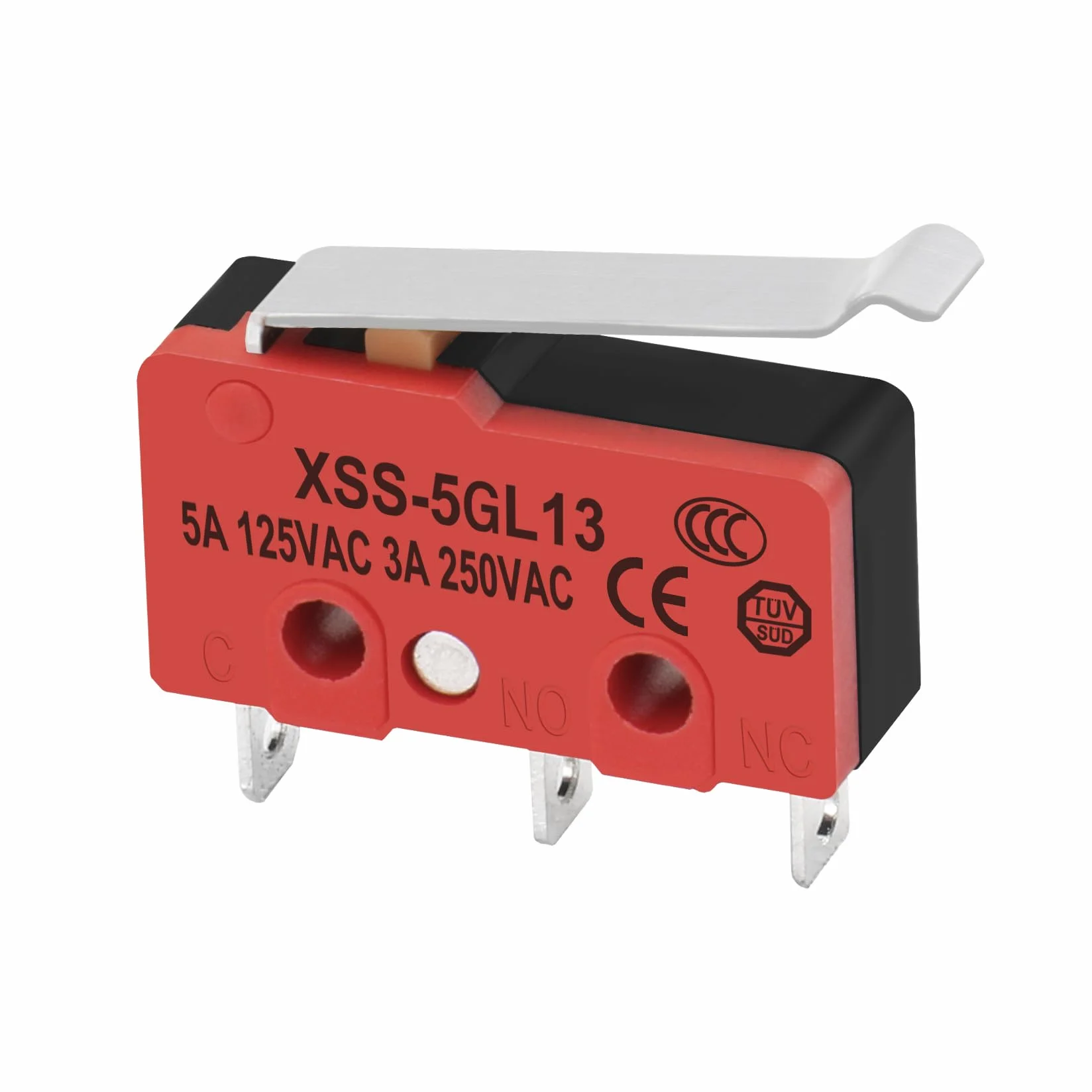 Heschen mini mikroprzełącznik XSS-5GL13 SPDT 3-pinowy 5A 125V AC 3A 250V AC CE TüV 2 sztuki