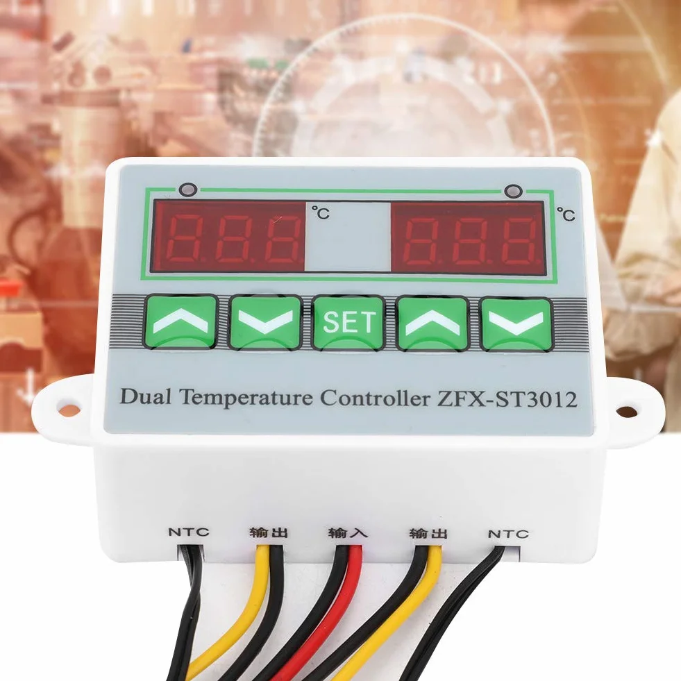 Termostat Zfx St3012, kontroler temperatury, inteligentne podwójne sterowanie, termostat , 12 V, regulator temperatury (220 V)