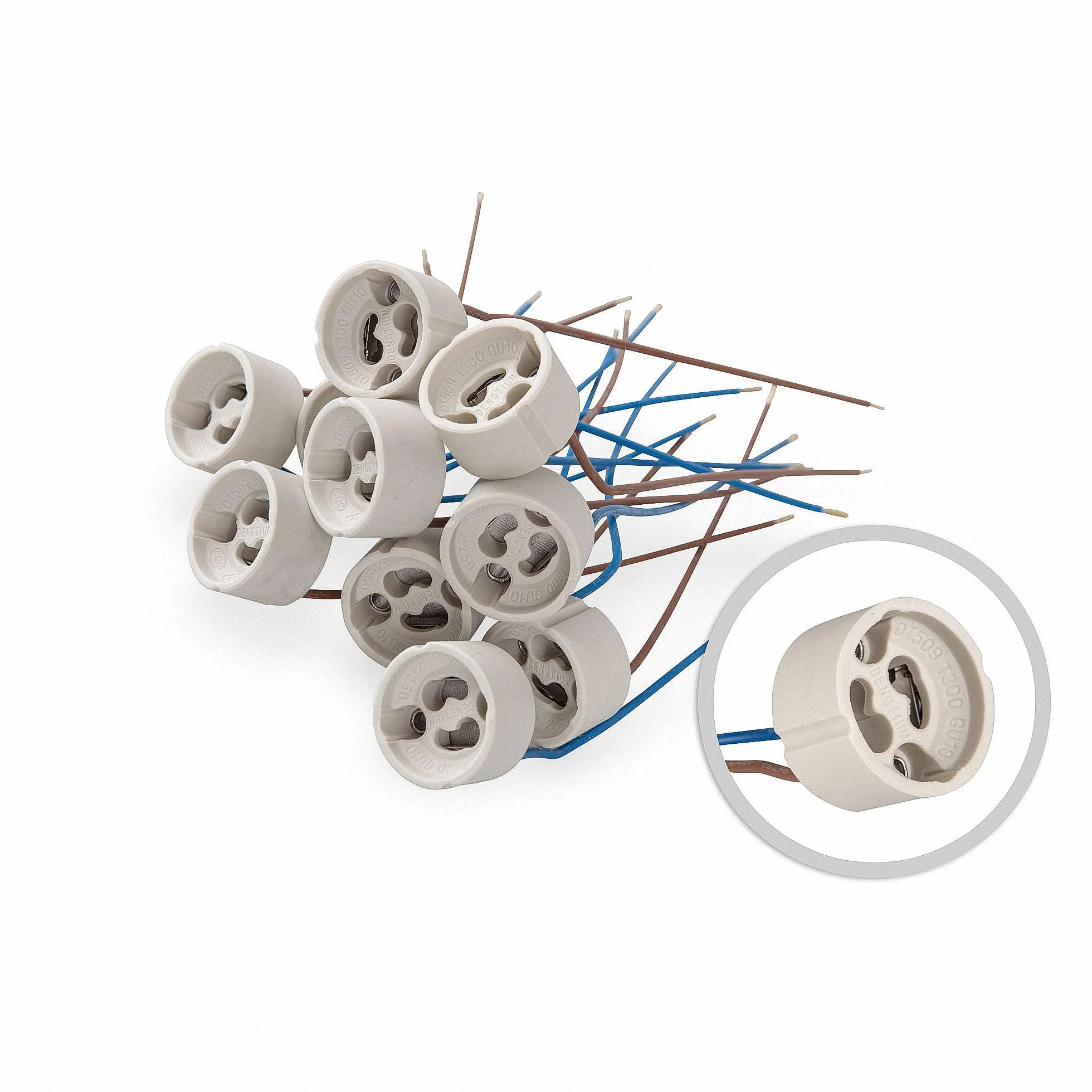 Mextronic Podstawa lampy halogenowej GU10 oprawa VDE 190-230 V 10 szt.