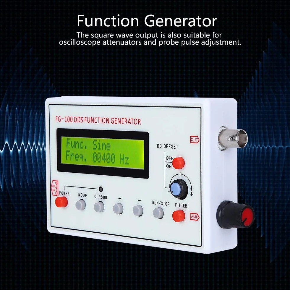 Generator Sygnału Funkcji DDS FG-100 1Hz-500kHz Miernik Częstotliwości