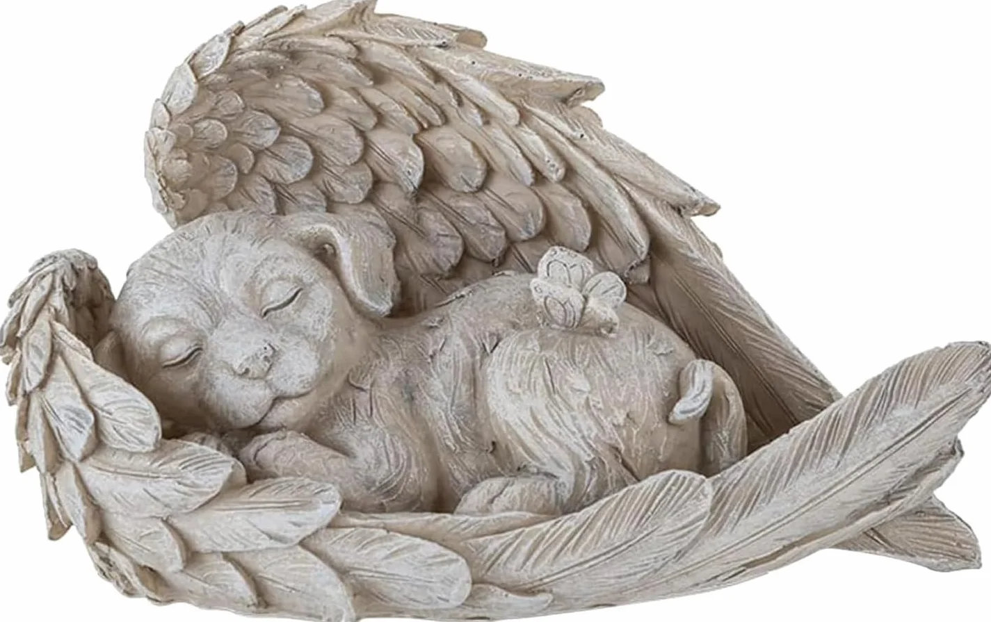 Statuetka dla psa, dekoracja pamiątkowa dla zwierząt domowych, kamień grave stone 11 x 4 x 7,5 cm, pies, anioł, zwierzę, pomnik, marker do ogrodu, nagrobków lub dekoracji trawnika (A)