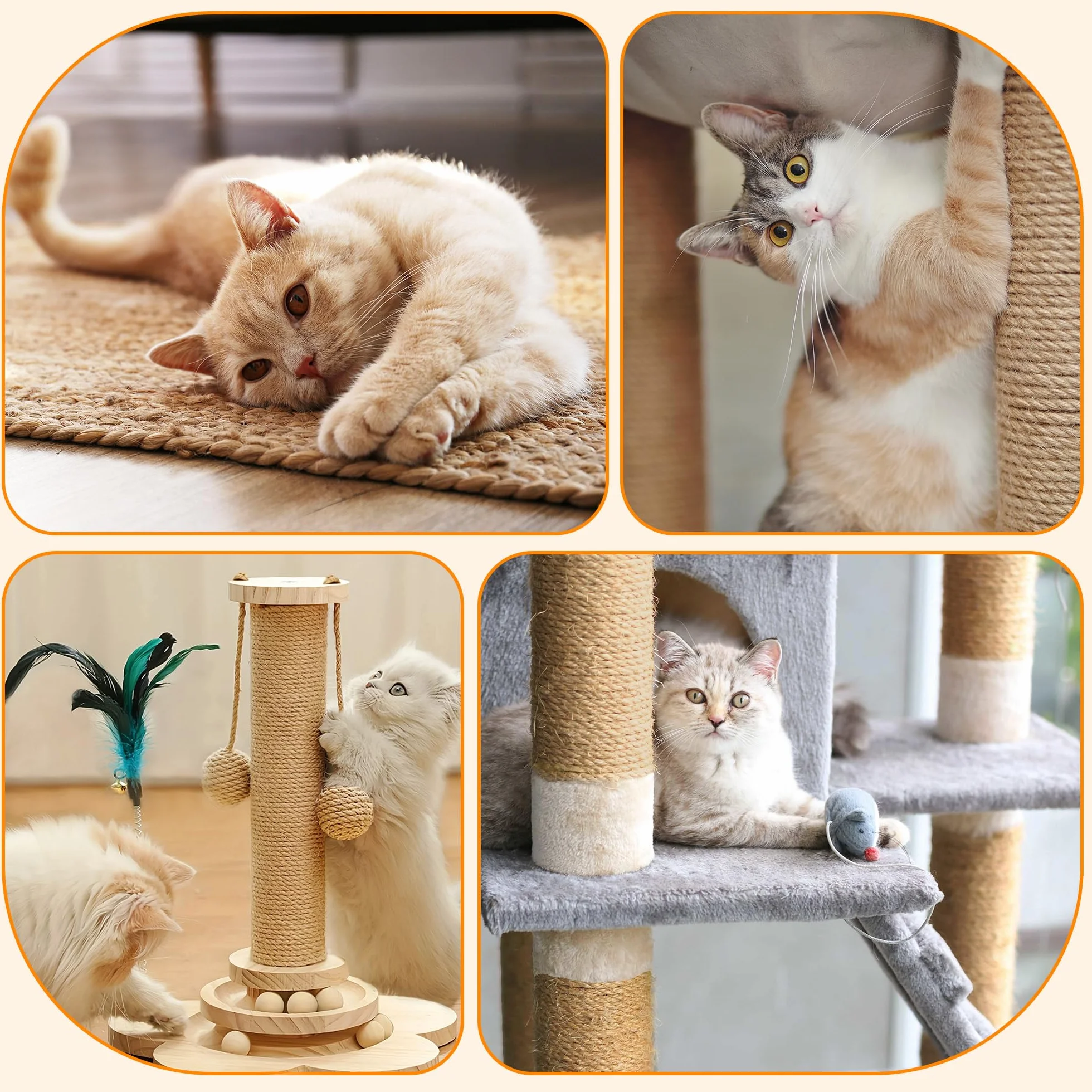 Lina sizalowa do drapaka, 115 m, 6 mm, naturalna linka sizalowa dla kotów, do domu, ogrodu, prac ręcznych, DIY, dekoracja, sznurek do wymiany (115 m x 6 mm)