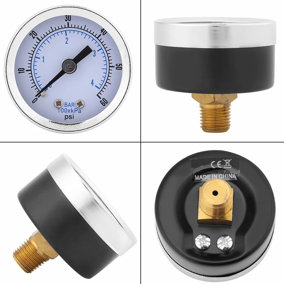Manometr Akozon 0-60psi 0-4bar 1/8 "Manometr do wody i oleju gazowego
