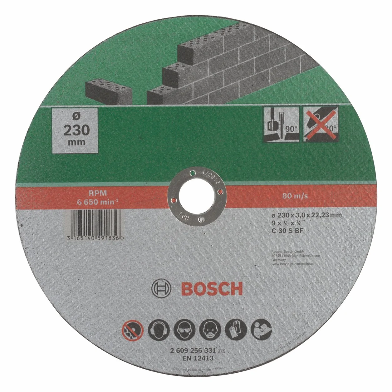 Bosch Home and Garden 2609256331 DIY tarcza do cięcia kamień 230 mm x 3 mm prosta