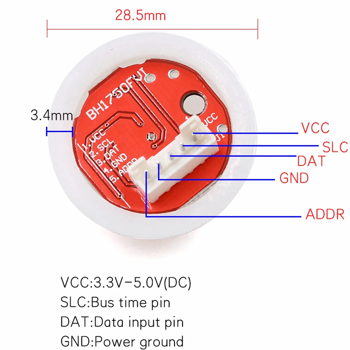 Hailege BH1750 BH1750FVI Digital Light Intensity Sensor Module Light Illumination Sensor Light Intensity Ball for Arduino DC 5 V