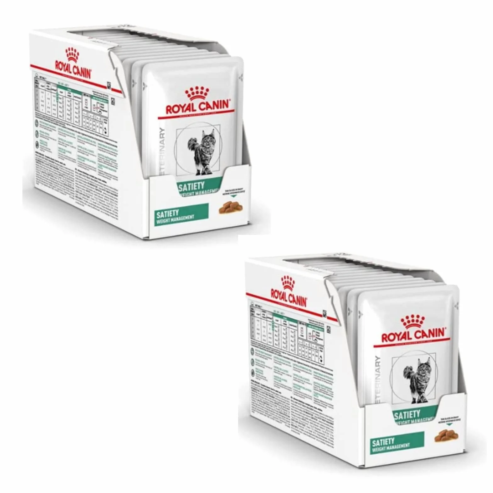 Royal Canin Veterinary Satiety Weight Management | dwupak | 2 x 12 x 85 g | dieta pełnoporcjowa karma dla kotów | do zmniejszenia nadwagi | drobne kawałki w sosie