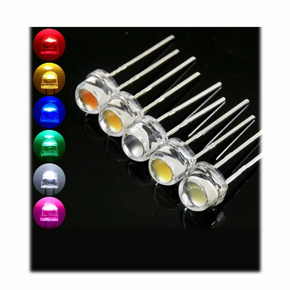 Słomkowy kapelusz LED 5mm 0.5W Warm-white Super jasna dioda elektroluminescencyjna 50 szt.