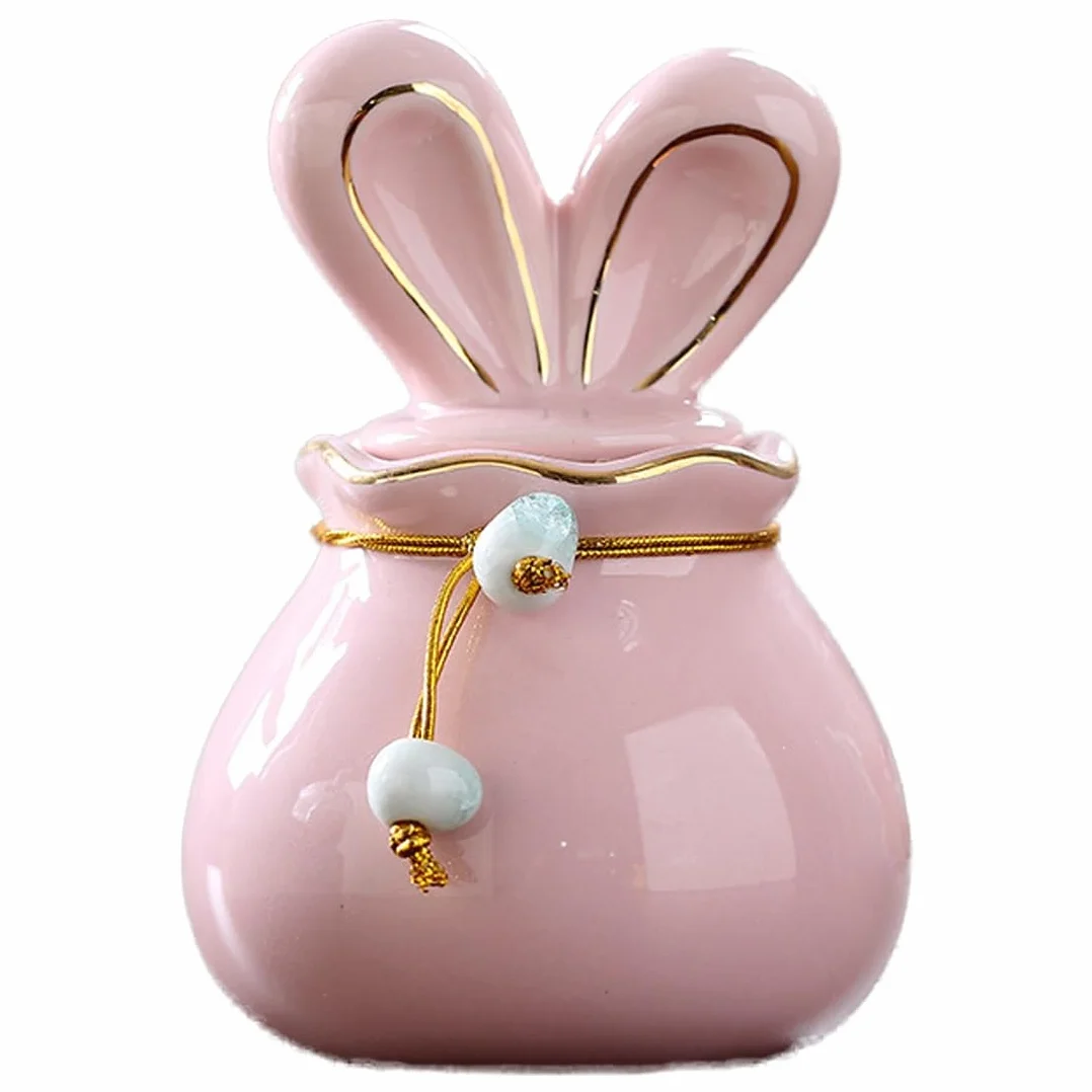 Ceramiczna Urna dla Królików Psów, Pudełko Kremacji(Pink)