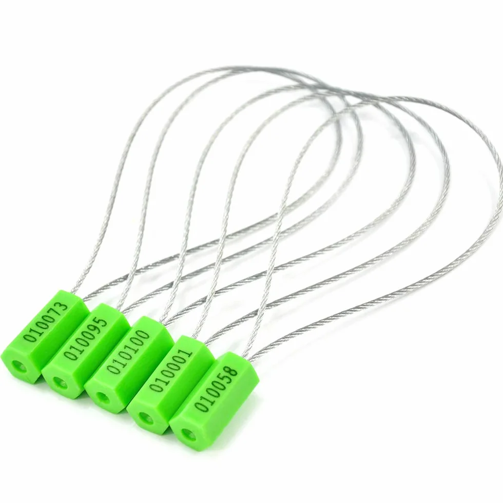 Plastikowa plomba 500 szt. plomby stalowej, metalowej plomby transportowej, etykiety zabezpieczające.(Green,100 PCS)