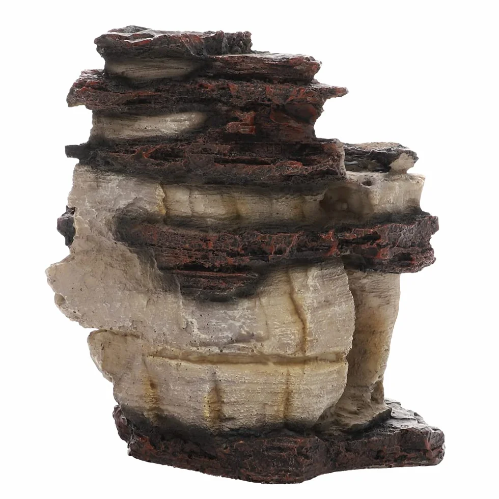 Hobby 40207 Sztuczne Kamienie do Dekoracji w Akwariach i Terrariach, 17 x 9 x 17 cm, Brązowy/Szary