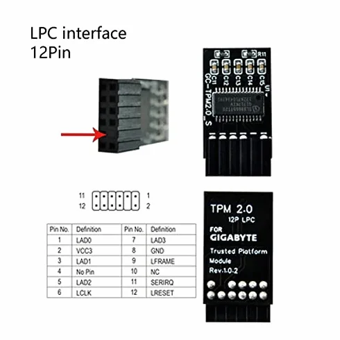 Moduł Bezpieczeństwa TPM 2.0 12Pin LPC SPI