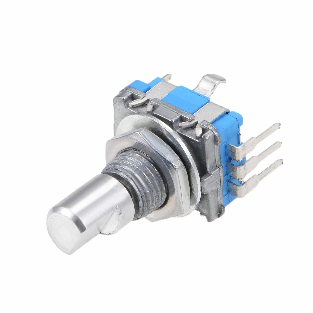 sourcing map Enkoder obrotowy 360 stopni Przełącznik kodu Potencjometr cyfrowy EC11 7-pinowy 15mm D-Shaft 2szt