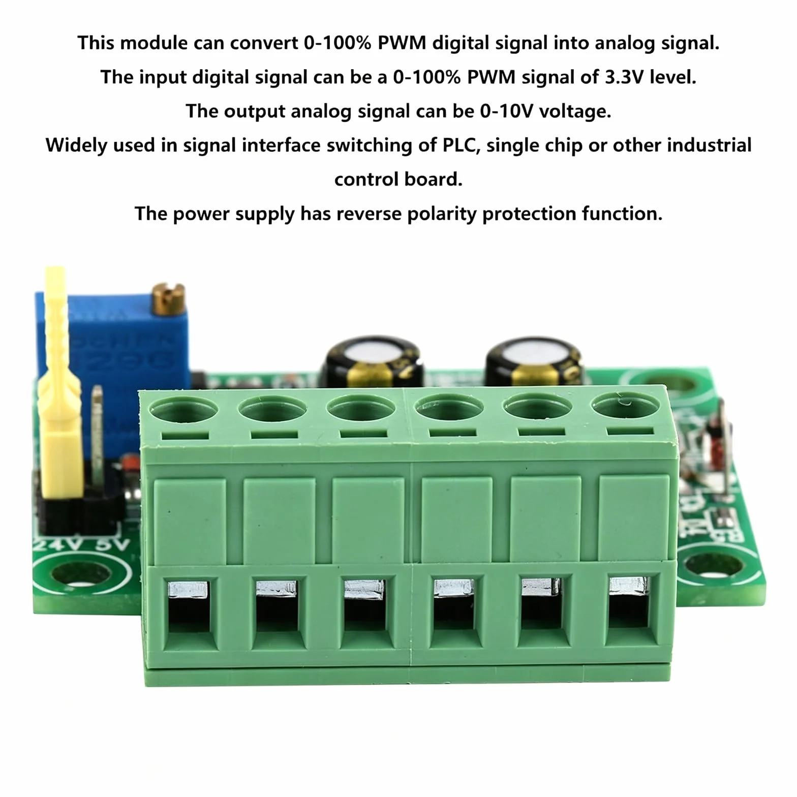 Konwerter Sygnału PWM na Napięcie 0-10V, Moduł PLC D/A, 0-100% 1-3kHz, Do Regulacji Prędkości Silnika