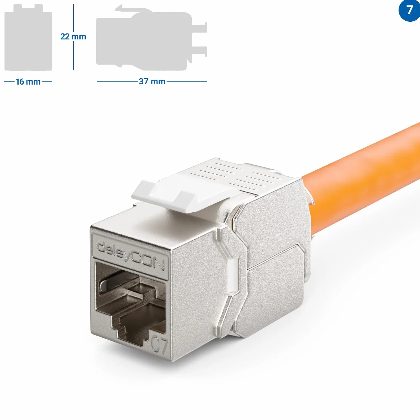 deleyCON Moduł Keystone Jack CAT 7 STP RJ45 1000 MHz 10 Gbit/s Terminal LSA