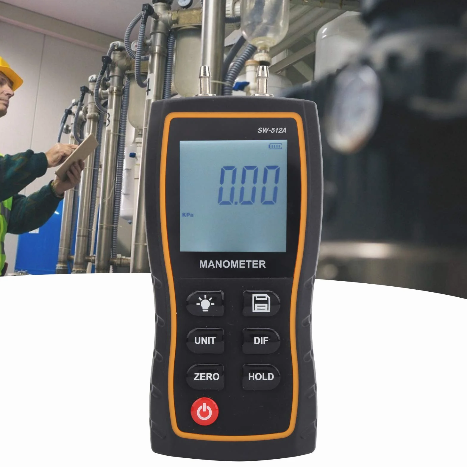 Cyfrowy Manometr Różnicowy SW-512A Ręczny Miernik Ciśnienia HVAC z Podświetlanym Wyświetlaczem LCD do Systemów Wentylacji i Klimatyzacji