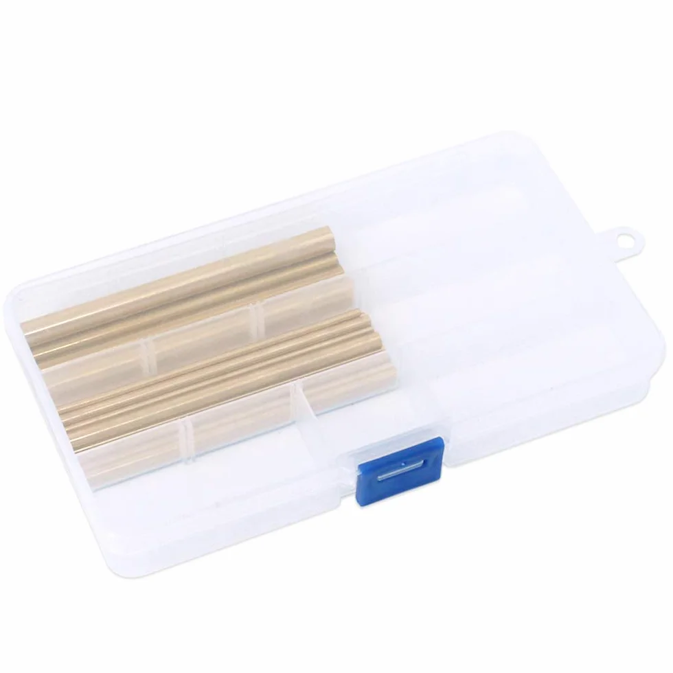 Glarks 18 szt. mosiężne okrągłe pręty drążkowe do prac DIY, średnica 2,5-8 mm długość 100 mm